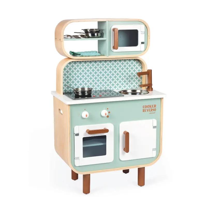 CUCINA GRANDE IN LEGNO CON LAVATRICE, MENTA