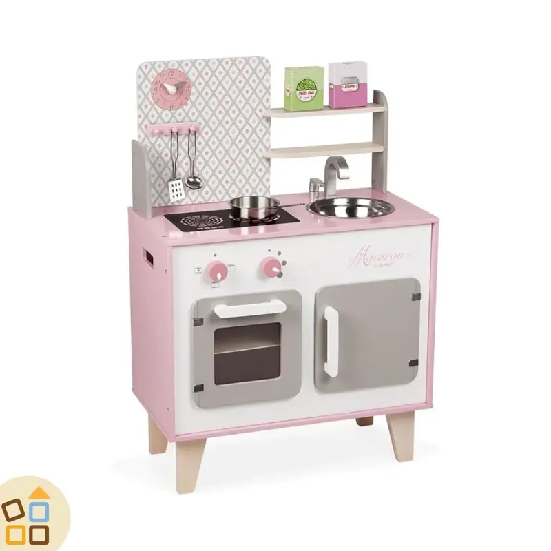 CUCINA GRANDE IN LEGNO, MACARON ROSA