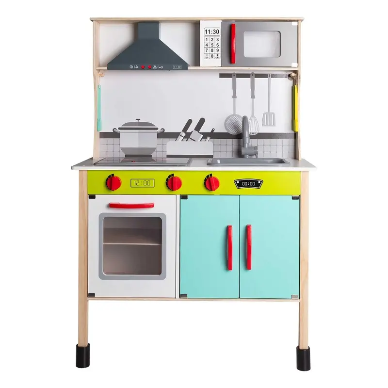 Cucina in Legno con Luci, Suoni e Accessori Inclusi