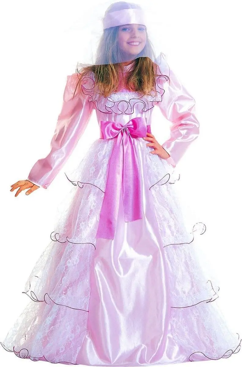 Damina Gran Galà (Vestito Con Sottogonna, Cintura Con Fiocco, Copricapo Con Veli)