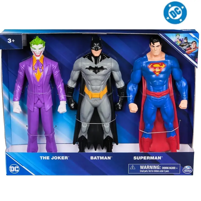 DC Comics, Set 3 Personaggi da 30cm Batman-Superman-Joker