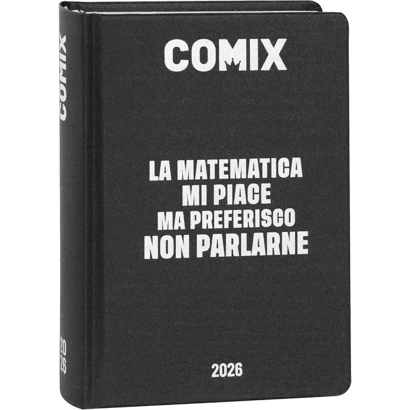 Diario 16 Mesi 2025/26 - COMIX - Giornaliero Standard Nero/Argento