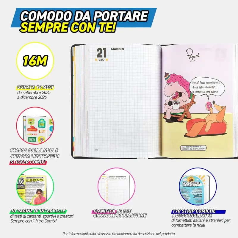 Diario 16 Mesi 2025/26 - COMIX - Giornaliero Standard Verde