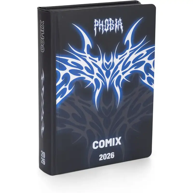 Diario 16 Mesi 2025/26 - COMIX Limited Edition Phobia - Giornaliero Nero/Blu