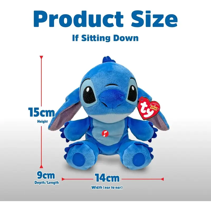 Disney Beanies Stitch - Peluche Morbido per Bambini e Neonati - Originale Disney