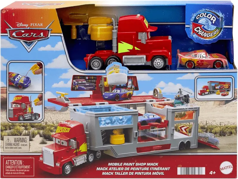 Disney Cars Camion Mack, playset Cambia Colore con Saetta Mc Queen