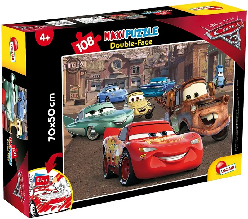 Disney Cars Maxi Puzzle Colorabile 2in1 - 108 Pezzi