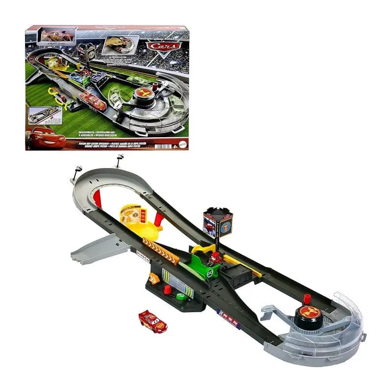 Disney Cars Pista Piston Cup con lanciatore Booster