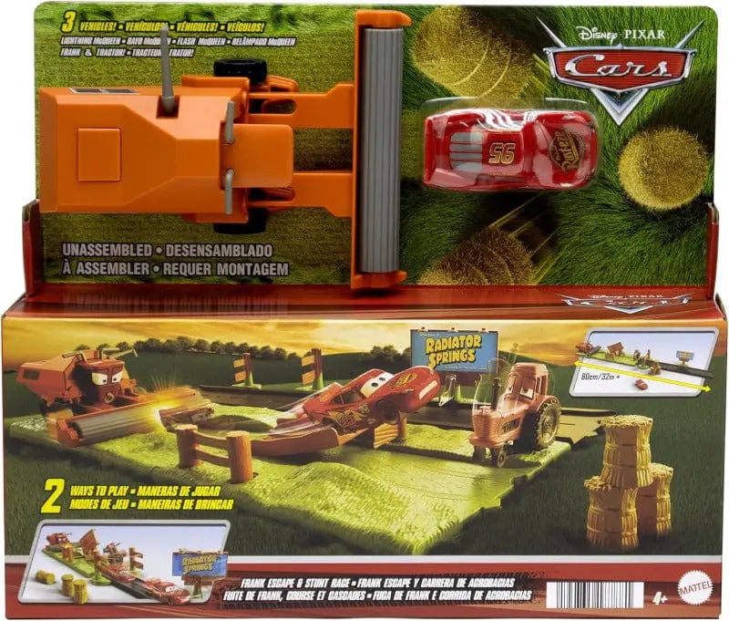 Disney Cars playset Corsa Acrobatica in Fuga da Frank, include 3 personaggi