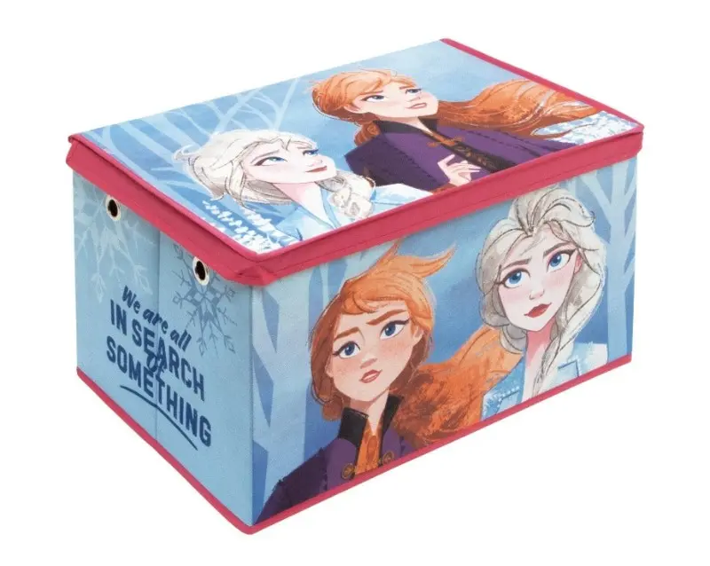 Disney Frozen Scatola Porta Giochi, Contenitore in Tessuto con Coperchio 55x37x33