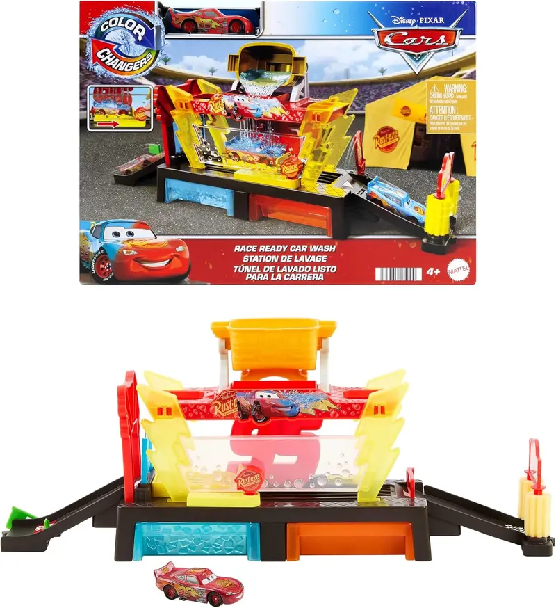 Disney Pixar Cars - Playset Autolavaggio Corsa Cambia Colore