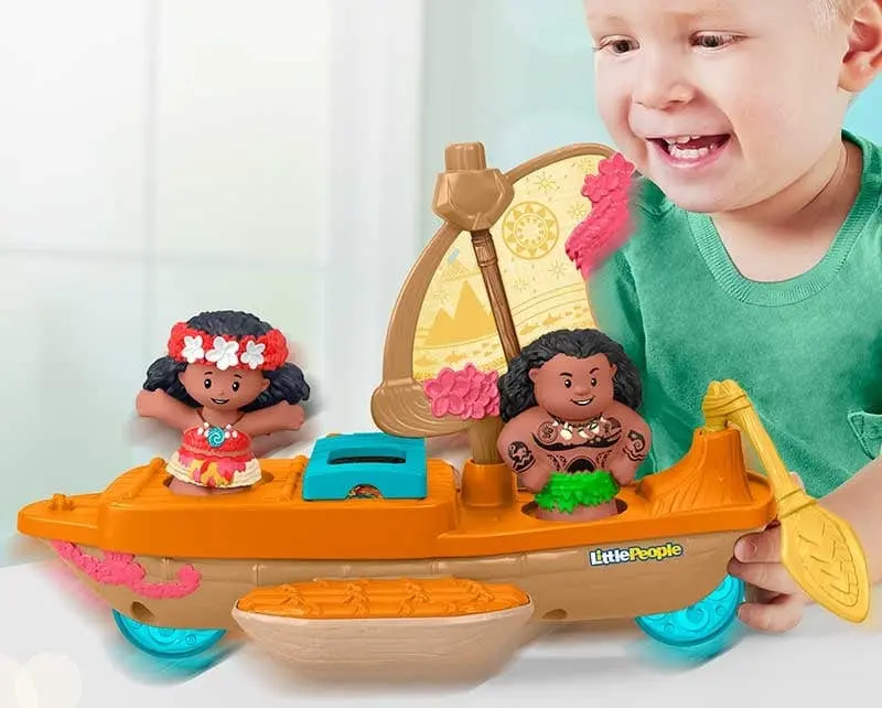 Disney Princess - Moana e Mauis con Canoa, playset Vaiana con personaggi