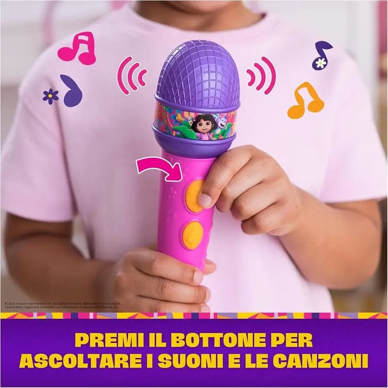 Dora L'Esploratrice Microfono con Musica, Suoni e Frasi Bilingue