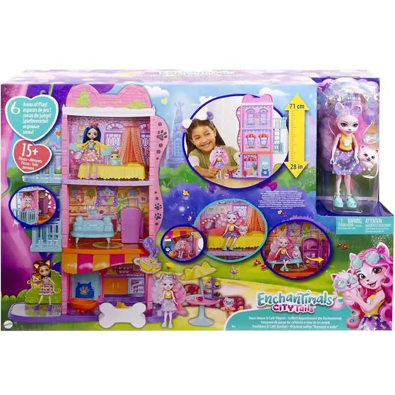 Enchantimals Town Casa in Città, playset con Bambola e Accessori