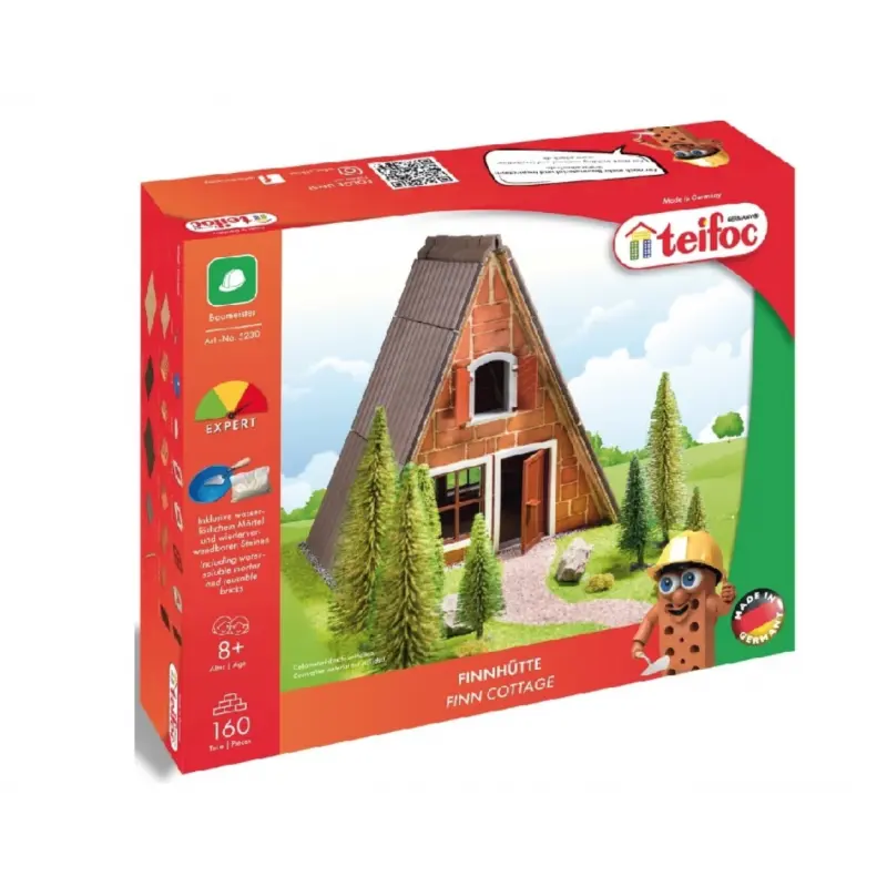 FINN COTTAGE kit modellismo IN MATTONI VERI per bambini TEIFOC da 160 pezzi