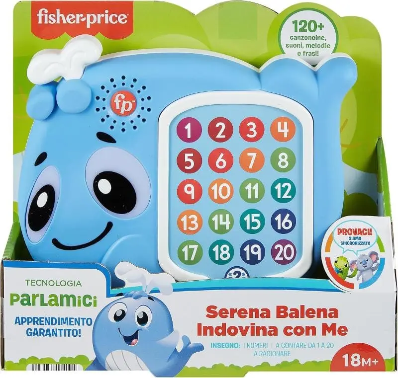 Fisher Price Animali Interattivi Parlamici, Serena Balena Indovina con Me +18 Mesi
