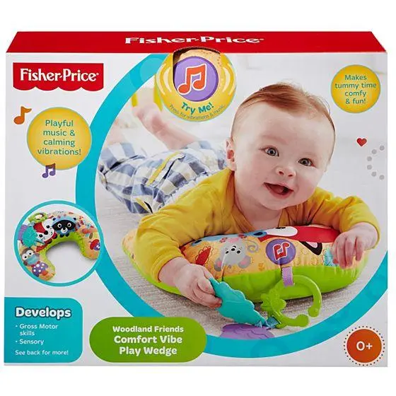 Fisher Price Cuscino per Neonati Animali della Foresta, Vibra e Suona