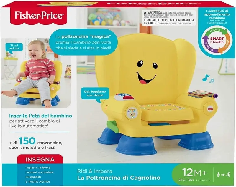 Fisher Price Poltroncina del Cagnolino Ridi e Impara, Sediolina interattiva +12Mesi