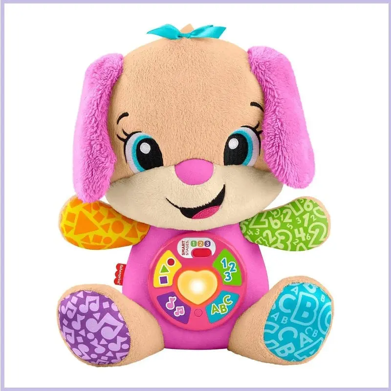 Fisher-Price Sorellina di Cagnolino Smart Stage, Peluche Interattivo Educativo 6-36 Mesi