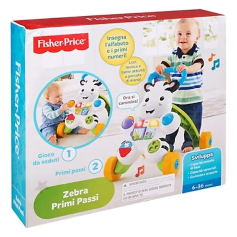 Fisher Price Zebra Primi Passi, Spingibile per Imparare a Camminare