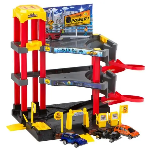 Garage a tre Livelli con Macchinine e tanti Accessori