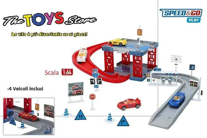 Garage con Macchinine e Accessori