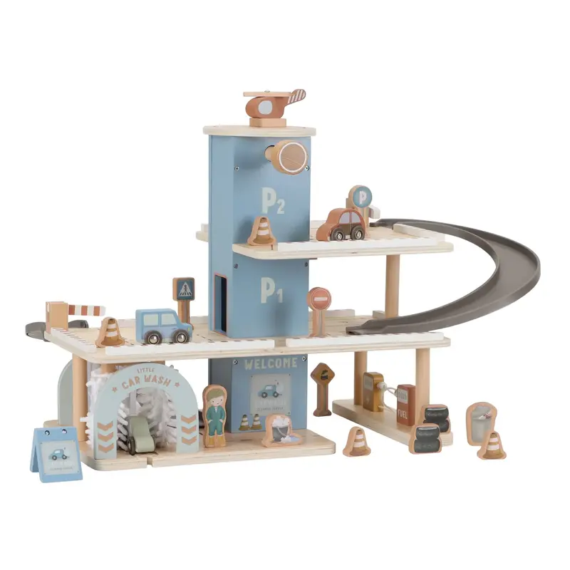 Garage in Legno per Macchinine Blu | LD2534