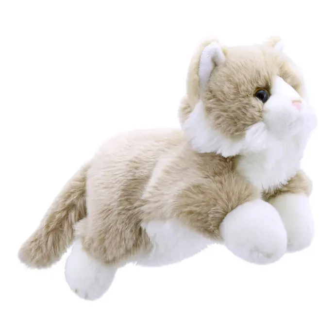 Gatto bianco e beige - Marionetta manica lunga