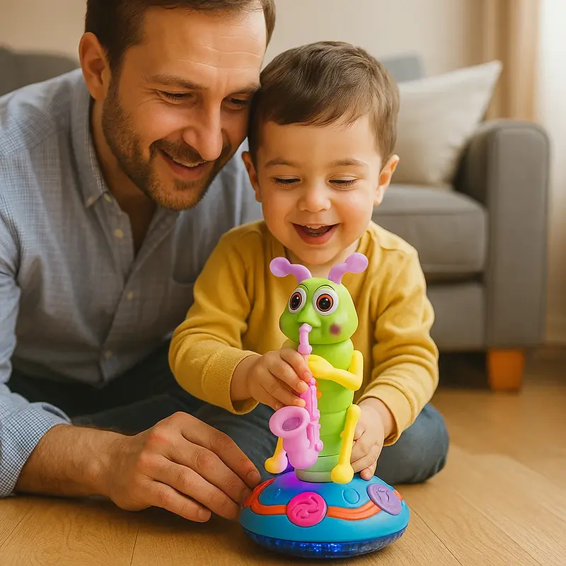 Gattonatore musicale per bambini | Bruco rotante con luci e suoni per l' apprendimento precoce e il movimento divertente
