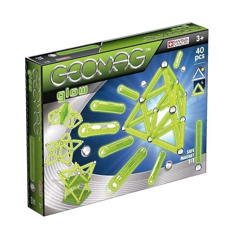 Geomag Glow | Costruzioni Magnetiche Fluorescenti 40 pezzi