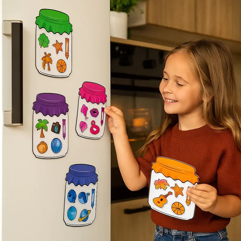 Giocattolo magnetico per bambini | Divertente gioco di abbinamento dei colori per l' apprendimento di oggetti, forme e vocabolario quotidiano