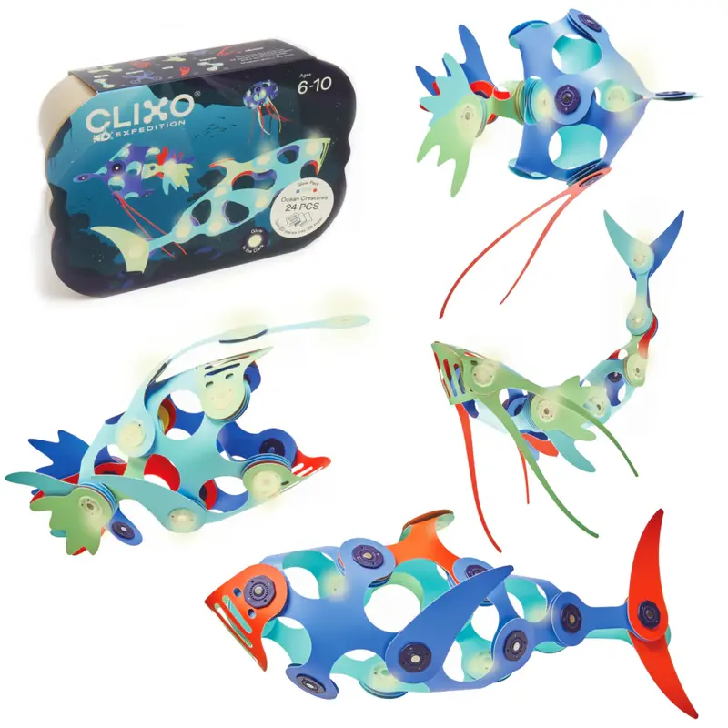 Gioco Magnetico STEAM 24 pezzi - Ocean Creatures Glow In The Dark