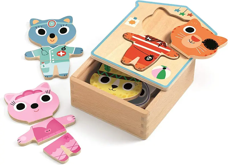GIOCO PUZZLE LEGNO, DRESSUP MIX