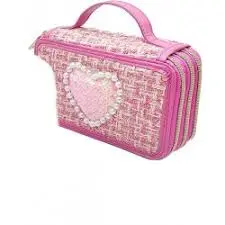 GIRABRILLA ASTUCCIO TWEED 3 LIVELLI FUCSIA