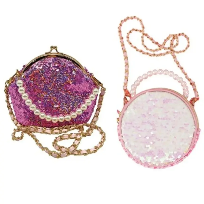 Girabrilla Borse fashion con paillettes reversibili e Perle