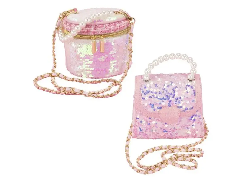 Girabrilla Borsetta fashion con paillettes reversibili e Perle