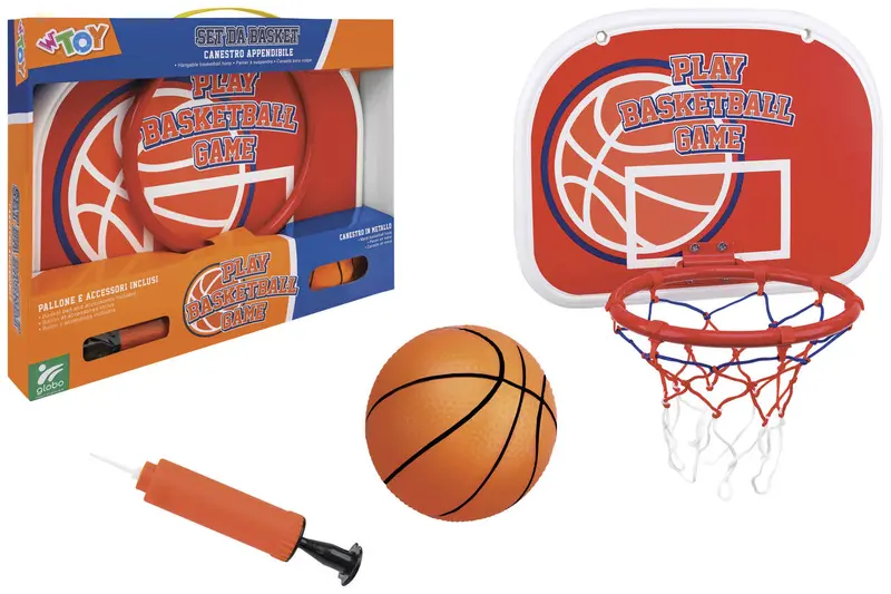 Globo 41226 Canestro Basket Ø 22 in Metallo con Palla Ø 12 cm e Pompa