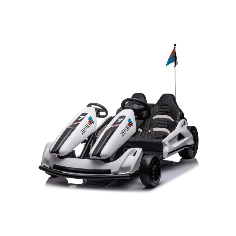 Go Kart Elettrico per Bambini 24V Luci Led Suoni Realistici Mp3 Integrato
