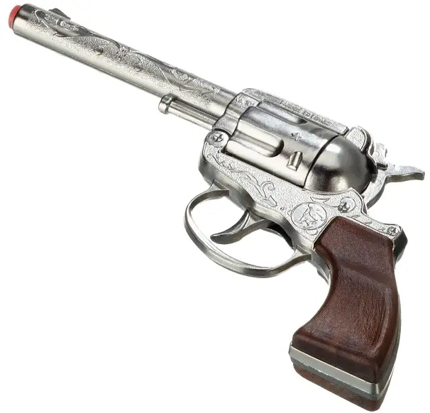 Gonher Pistola Cowboy Giocattolo 100 Colpi Argento