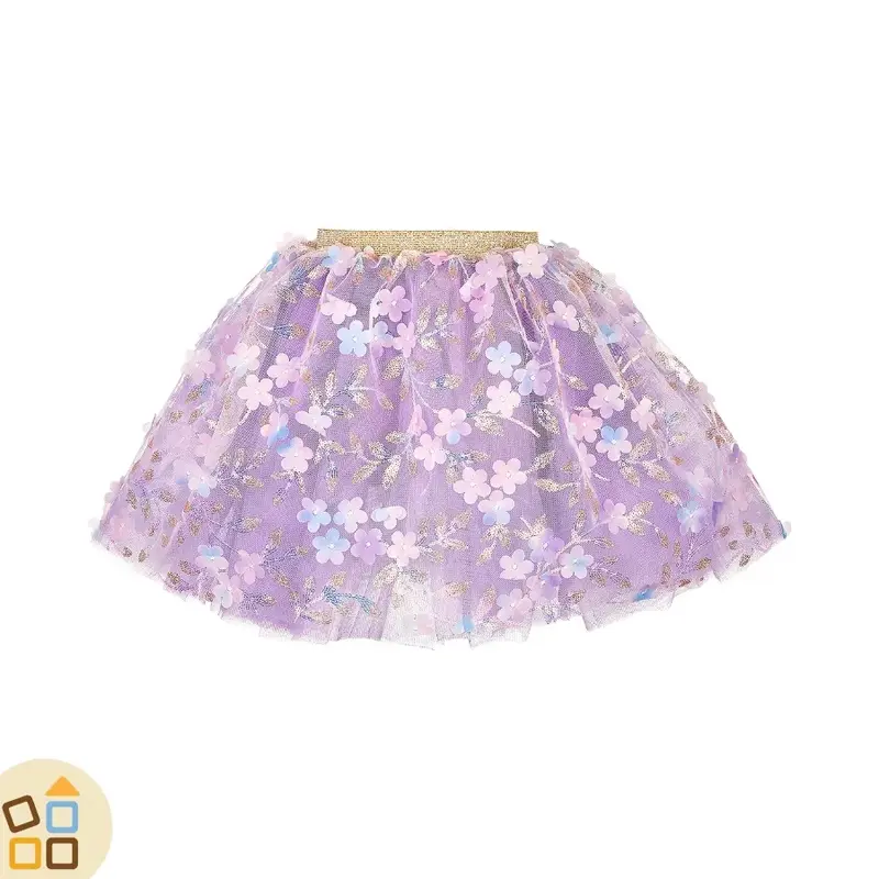 GONNA TULLE VIOLA CON FIORI GLITTER 3/5 ANNI