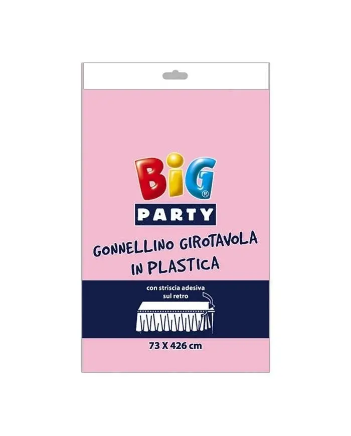 Gonnellino Girotavola in Plastica Rosa 73x426cm - BigParty