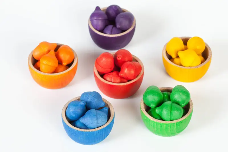Grapat Bowls & Acorns – Ciotole e Ghiande in Legno per Classificazione e Travasi