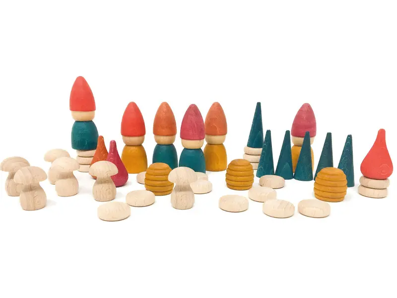 Grapat Nins® Tomten – Set Bosco in Legno per Piccoli Mondi