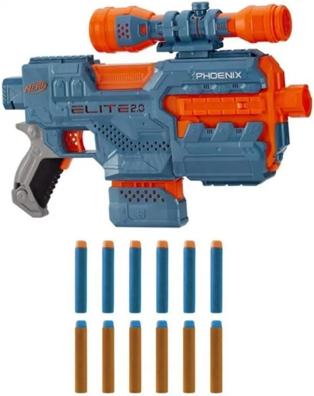Hasbro Nerf Elite 2.0-Phoenix CS-6, blaster motorizzato con mirino e 12 dardi inclusi