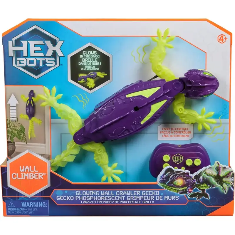 HEX BOTS Geco interattivo Glow in the dark