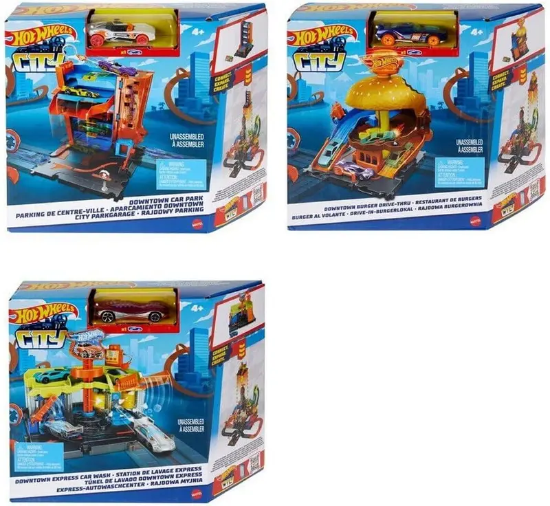 Hot Wheels City 2022 Downtown Playset Assortiti Collezionabili per Bambini 4+