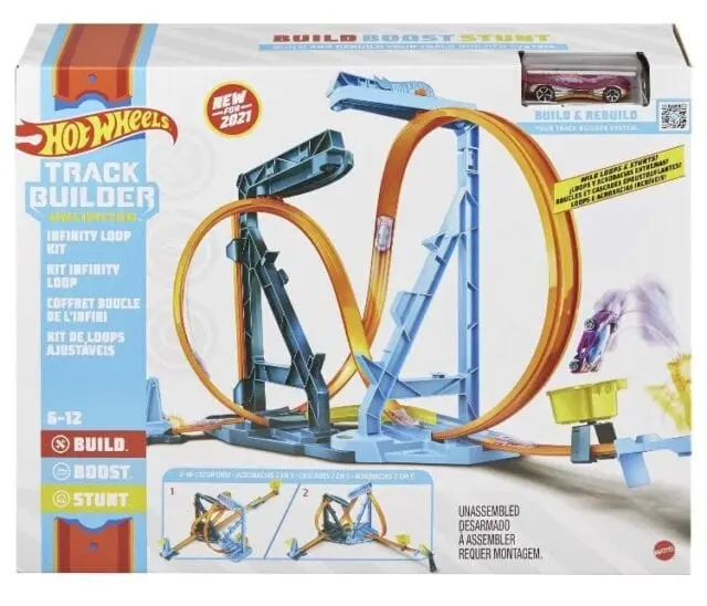 Hot Wheels Kit Loop Infinito, Track Builder Unlimited Slanci e Acrobazie, GVG10