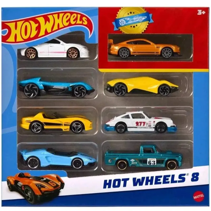 Hot Wheels set di 8 Veicoli in Metallo scala 1