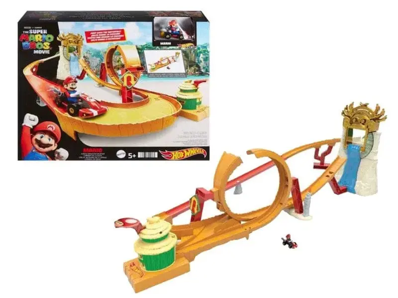 Hot Wheels Super Mario Bros Corsa nella Giungla di Kong, grande Pista con Veicolo HMK49