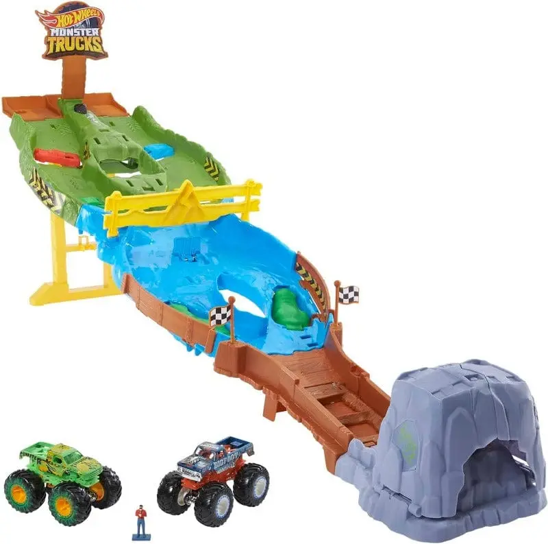 Hot Wheels Torneo dei Titani Playset con Monster Truck Bigfoot e Gunkster